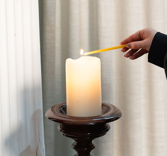 lighting a candle
